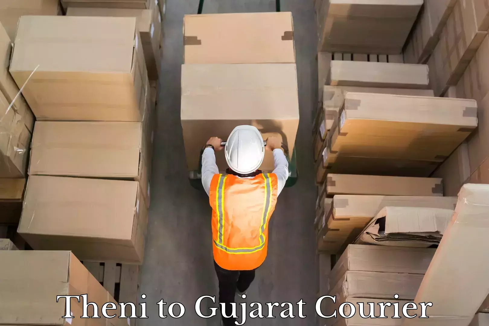 Next-day freight services Theni to Gujarat
