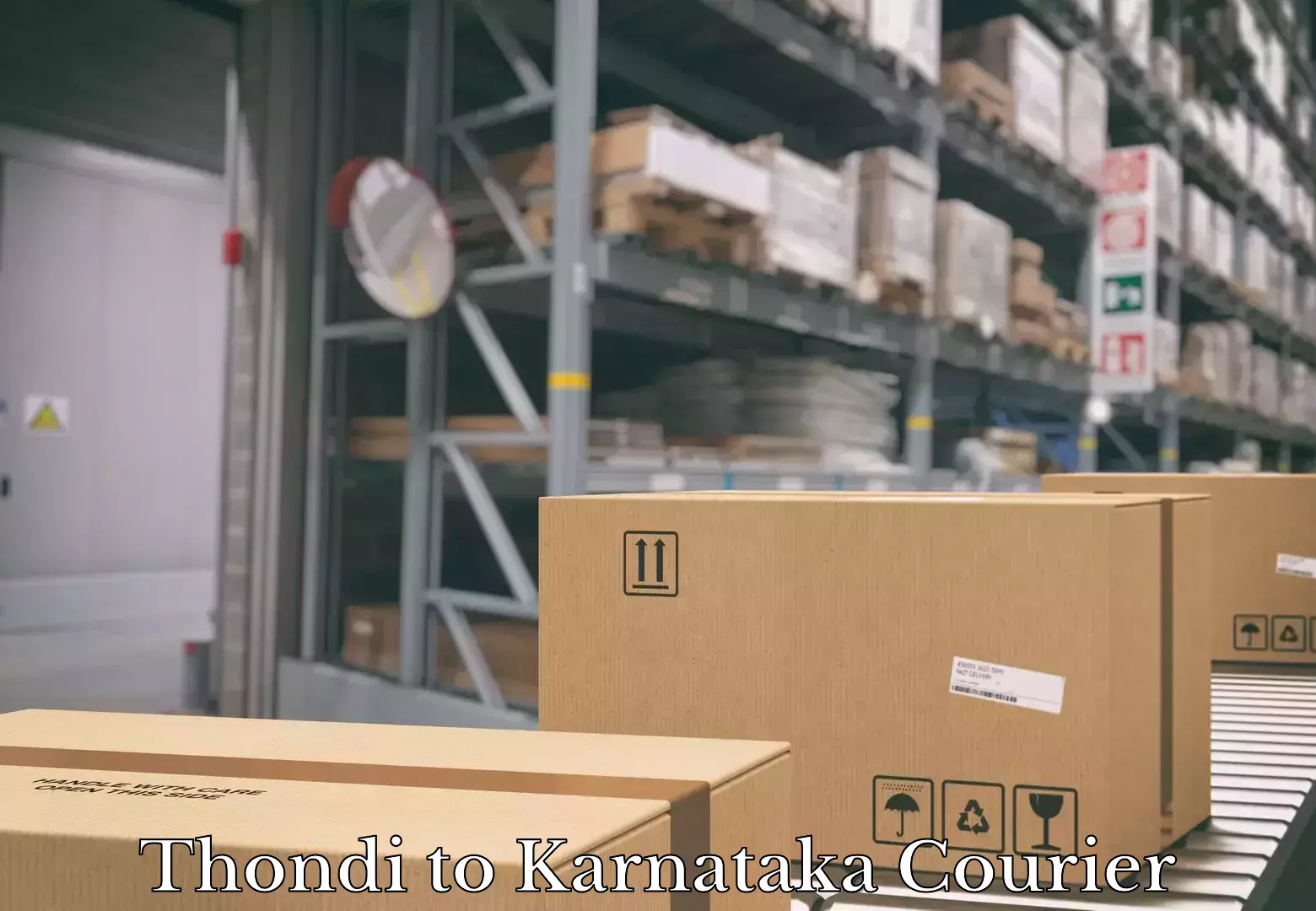 On-time shipping guarantee Thondi to Karnataka