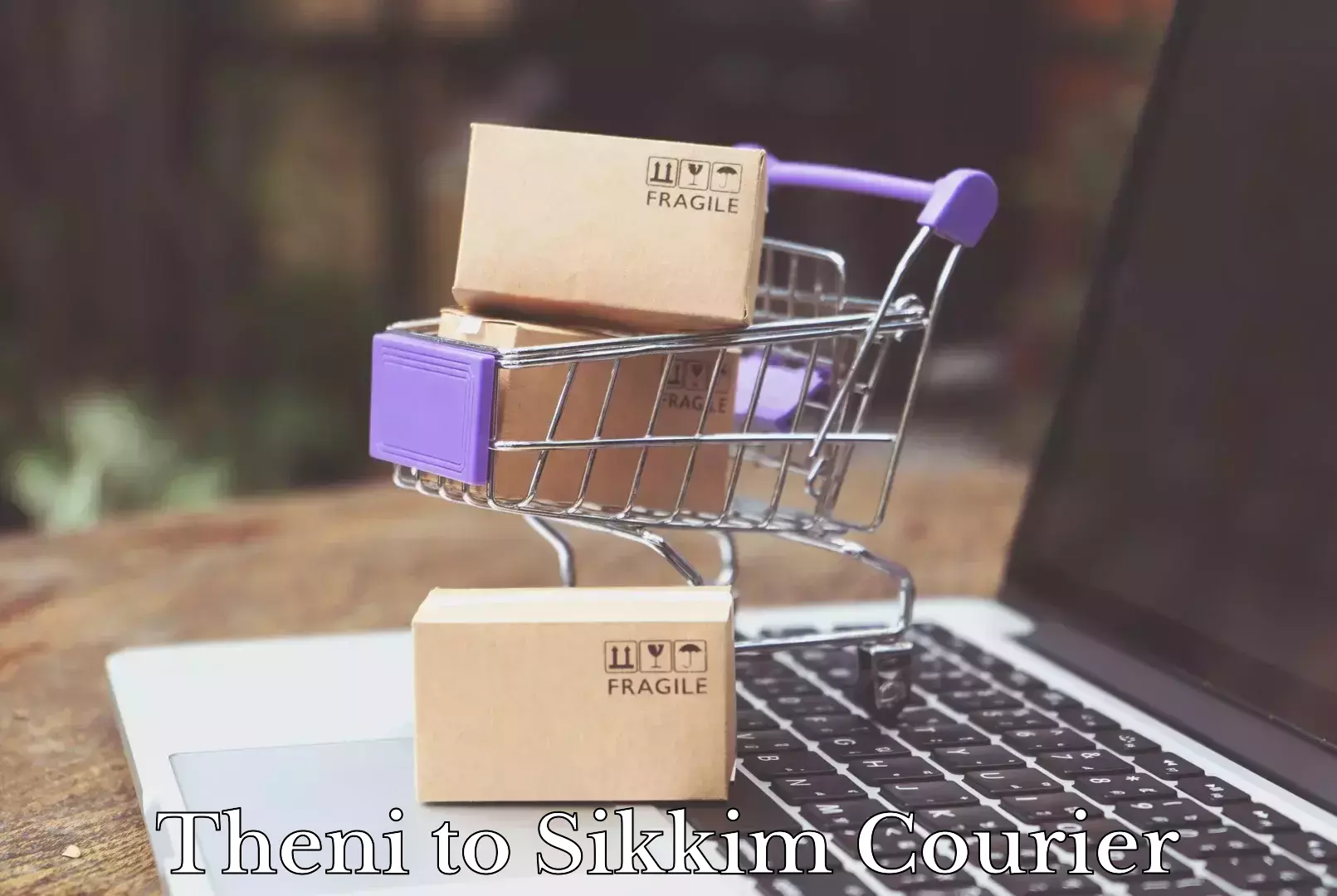 Local courier options Theni to Sikkim