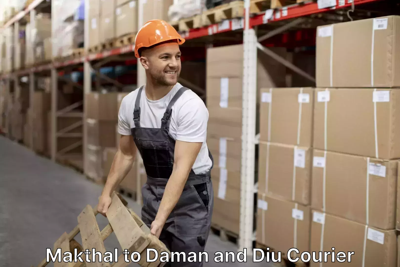 Furniture moving experts Makthal to Daman and Diu