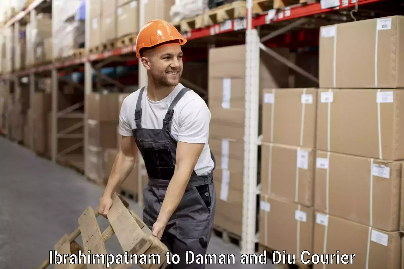 Baggage delivery optimization Ibrahimpatnam to Daman and Diu
