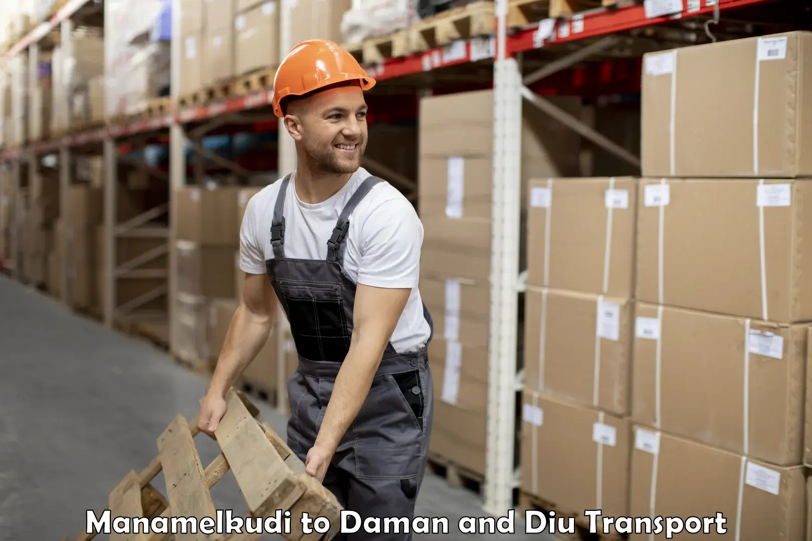 Goods delivery service Manamelkudi to Daman
