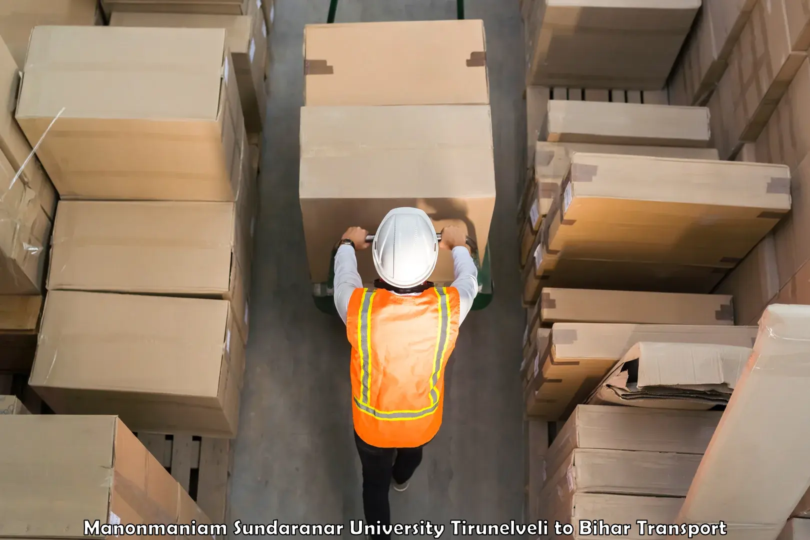 Cargo train transport services Manonmaniam Sundaranar University Tirunelveli to Udakishanganj