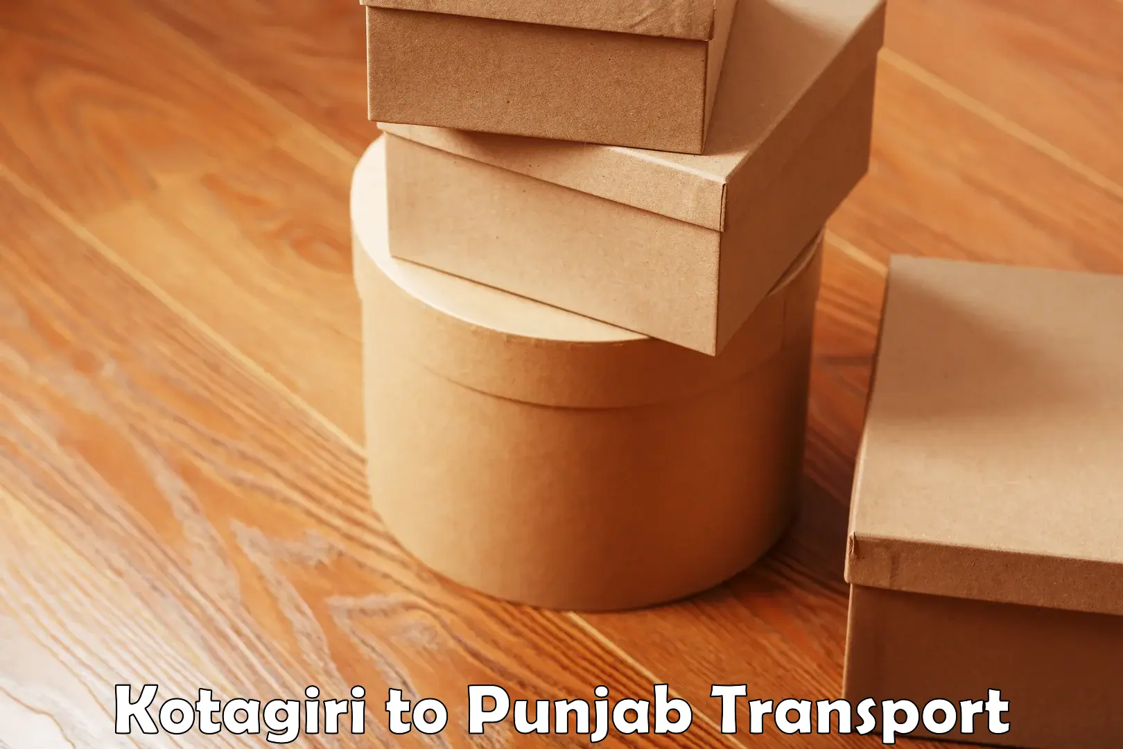 Interstate transport services Kotagiri to Punjab
